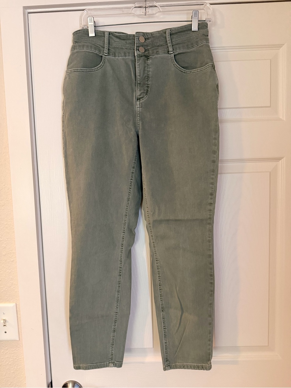 LOFT Curvy High-Rise Skinny Jeans in Olive Size 28/6 #133